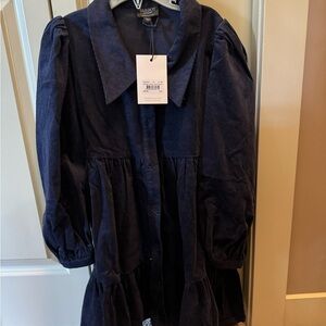 NWT Girls navy corduroy dress.